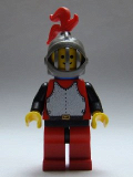 LEGO cas193 Breastplate - Red with Black Arms, Red Legs with Black Hips, Dark Gray Grille Helmet, Red Plume, Blue Cape